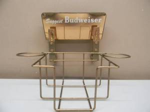 lot 31 image: VINTAGE Suggest BUDWEISER  BUDWEISER BOWTIE TABLE BAR MOUNT NAPKIN CONDIMENT HOLDER - GREAT OLD SCHOOL PIECE - SEE PICTURES