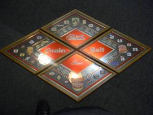 lot 38 image: VINTAGE GRAIN BELT BEER CENTENNIAL SERIES COMPLETE SET OF 4 MIRROR SET - NICE - FANTASTIC SET - SEE PICTURES