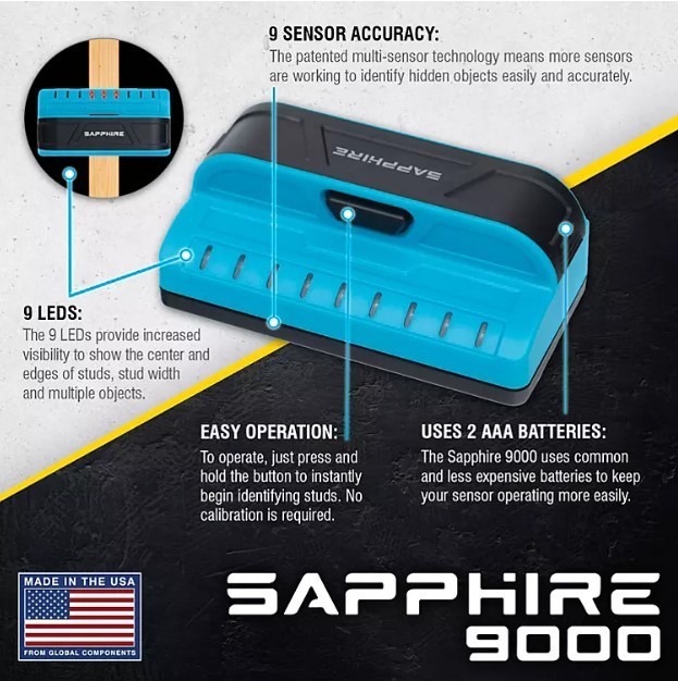 lot 213 image: NEW Sapphire 9000 Professional Stud Finder