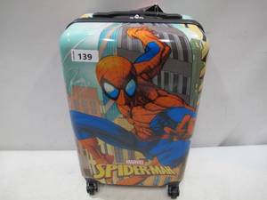 lot 139 image: NEW Marvel Spider-man FMBL0010SAM BlueGrey kids 21 spinner luggage