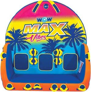 lot 161 image: WOW Sports 1-3 Person Max Vibes Towable with Secure Deck Seating