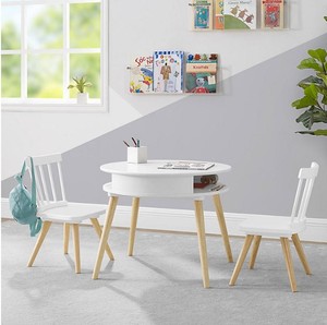 lot 189 image: NEW Delta Children Hudson Storage Table and 2-Piece Chair Set - White