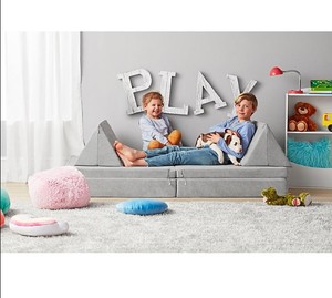 lot 198 image: NEW Members Mark Kids Explorer Sofa - Meteorite Gray