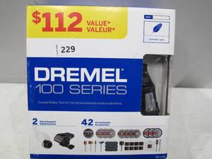 lot 229 image: Dremel Series 100 Kit with 44 Pieces - 2 Storage Cases  42 Accessories