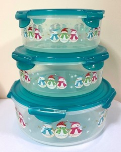 lot 95 image: 3 Sets of Festive Nesting Lock & Lock Containers