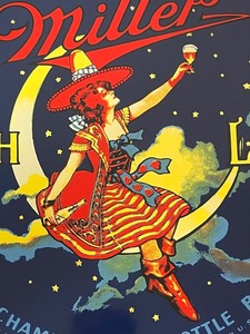 lot 106 image: Miller High Life by Ande Rooneys Porcelain Advertising Sign
