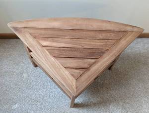 lot 53 image: Petite Wood Triangle Side Table