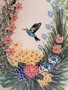 lot 24 image: Unikat Polish Pottery Hummingbird Serving Platter