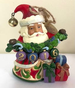 lot 131 image: Jim Shore Santa Ornaments for 2016, 2017 and 2018