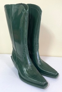 lot 140 image: Donald J Pliner Forest Green Rubber Ranger Cowboy Boots