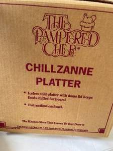 lot 349 image: Tumbleweed Pottery Chicken Cooker and Pampered Chef Chillzanne Platter