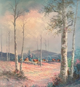 lot 162 image: Beautiful Scenic Original Oil on Canvas Framed Art