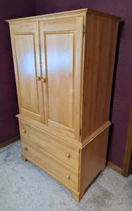 lot 10 image: Natural Wood Armoire
