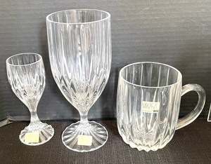 lot 257 image: Mikasa Crystal Mugs, Cordial Glasses, Wine Glasses, Candle Holders and SaltPepper Shakers