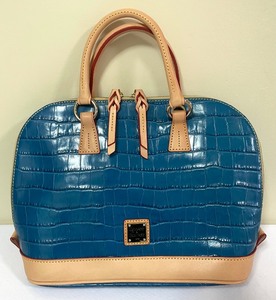 lot 383 image: Dooney & Bourke Zip Zip Marine Croco Embossed Satchel and Matching Wallet