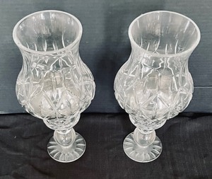 lot 385 image: Block Crystal Candle Holders