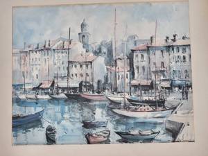 lot 60 image: Rene Delame Marina of Saint Tropez
