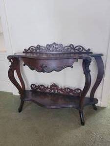 lot 13 image: Antique Rococo Walnut Console Table