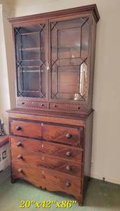 lot 1 image: Married Stunning George III Inlaid Standing Secretary Bookcase