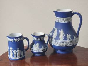 lot 23 image: Wedgewood Jasperware, Dark Blue Set