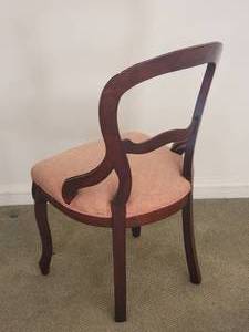 lot 47 image: Walnut balloon Back Accent Chair