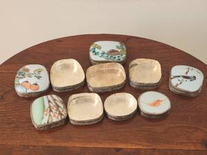 lot 30 image: Antique Chinese Shard Boxes Group