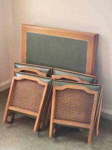 lot 55 image: Leg O Matic Cane-Back Folding Table Set
