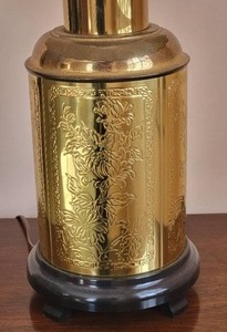 lot 87 image: Fantastic Vintage Stamped Brass Table Lamp
