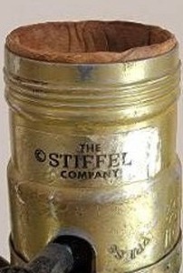 lot 21 image: Tall Antique Brass Table Lamp by Stiffel