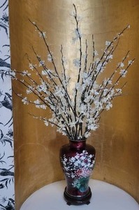 lot 22 image: Stunning Oriental Painted Vase with Silver Accents