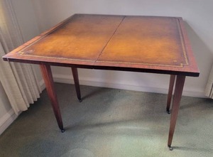 lot 15 image: Breathtaking Antique French Folding Top Game Table