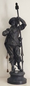 lot 33A image: Heroic Antique Fine Art Sculpture Pairing - Conquistadors