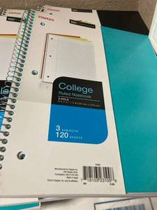 lot 108 image: Three-Subject Notebooks