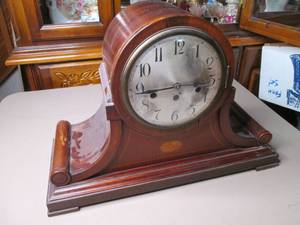 lot 91 image: Large vintage curved wood encased p...