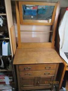 lot 244 image: Antique wooden wash stand Cabinet w...