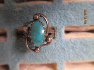 lot 290 image: genuine turquoise ladies ring set i...