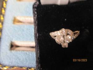 lot 292 image: ladies silver engagement ring with ...