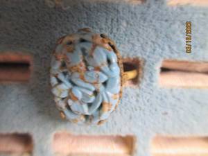 lot 294 image: Ladies ring with a marbled blue cen...