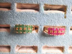 lot 295 image: (2) gold tone ladies rings each wit...