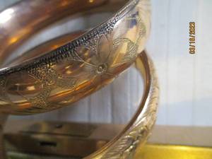 lot 305 image: pair of (2) gold toned 1940s Era b...