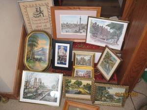 lot 123 image: Multiple pieces of scenic pictures ...