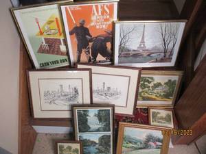 lot 125 image: Assortment of framed pictures and p...