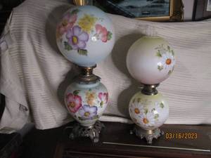 lot 134 image: Pair of (2) hand painted Hurricane ...