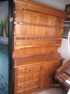 lot 140 image: Hutch, approx. 6 tall with drawers...