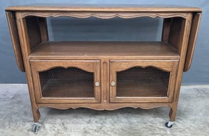 Vintage Drop Leaf Tea Cart Cabinet Server Buffet C