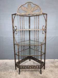 Corner Shelf Unit with Glass Shelves   C