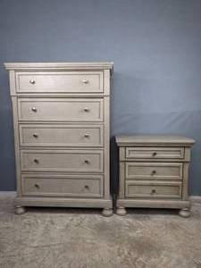 Ashley Furniture 5 Drawer Dresser and 2 Drawer Nightstand C