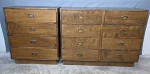 Vintage Matching Cedar Lake Furniture Wood 4-Drawer Dresser and 8-Drawer Dresser S