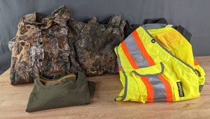 Mens Wells Lamont 2XL Jacket, Carhartt 3XL Relaxed Fit Top & 2XL Sweatshirts and Radians SV55-2ZGD Type R Class 2 Heavy Duty Two-Tone Engineer Safety Vest C