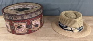Tommy Bahama Size LXL Paper Braid Raffia Hat and Hat Box C